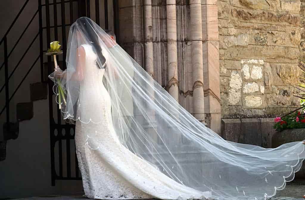 One of our customers wearing her bride dress on her wedding day